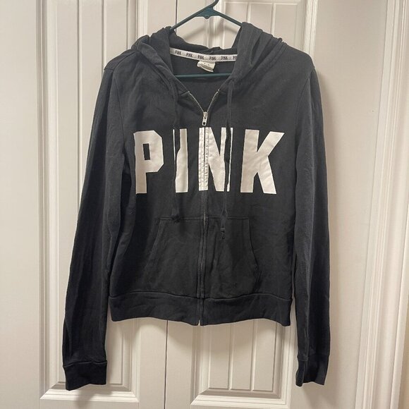 VS PINK Zip-Up Hoodie Black - M - Picture 4 of 10